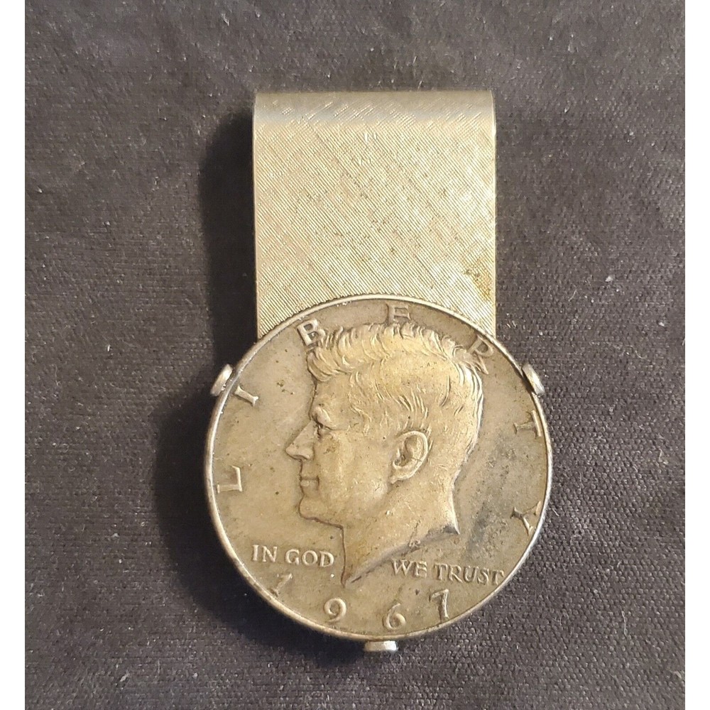 US Year 1967 Kennedy Half Dollar 40% Silver Coin Stainless Steel Money Clip